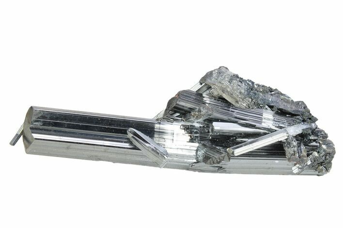 Very Lustrous, Metallic Stibnite Crystals - Jiangxi, China #236186